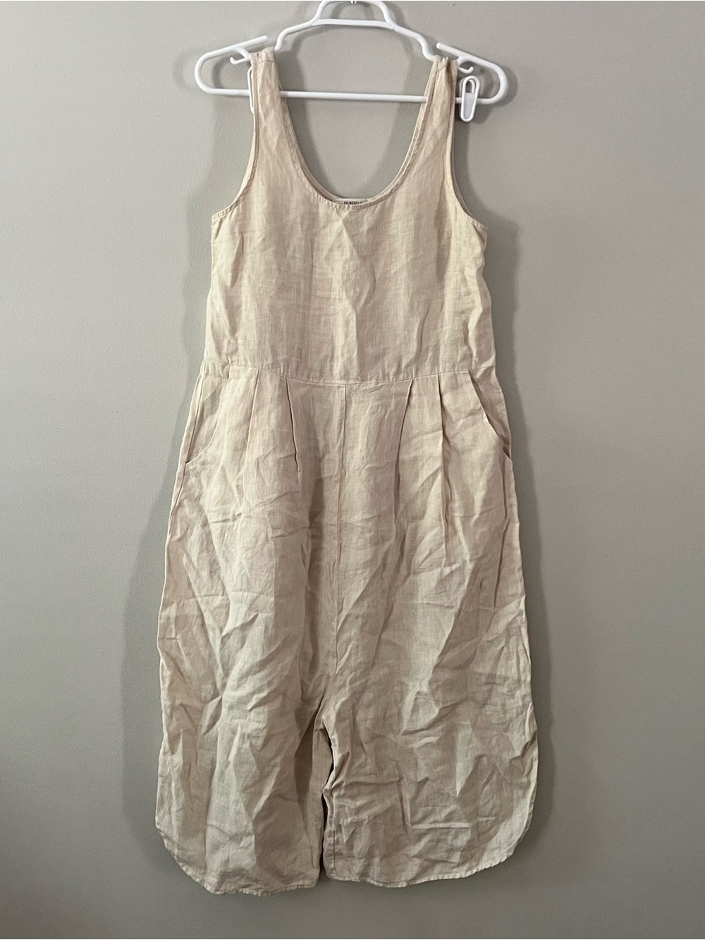 Filosofia Women’s 100% Linen Cream Natural Sam Jumpsuit Size XS